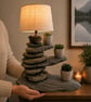 Handcrafted stone and pebble lamp - Image 2