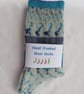 Hand-cranked Knitted Ribbed Wool Socks Size 8 to 9 - Image 5