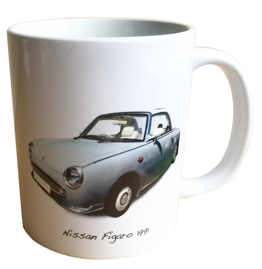 Nissan Figaro 1991 - 11oz Ceramic Mug - Japanese Fun Car