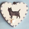 Heart Peg with Black Cairn terrier