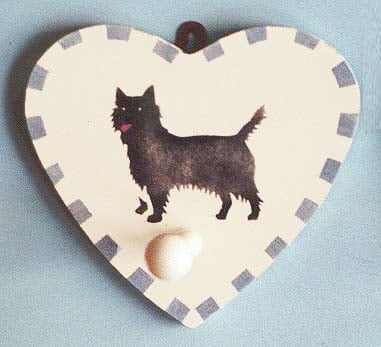 Cairn Terrier, Heart Shaped Dog Peg.