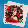 Art Deco Christmas Card, Wife, Mother, Sister, Daughter, Granddaughter 