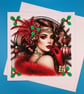Art Deco Christmas Card, Wife, Mother, Sister, Daughter, Granddaughter 