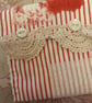 Red and white  and lace pouch  - Image 4