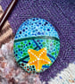 Starfish under the waves and sea abstract hand painted paperweight 