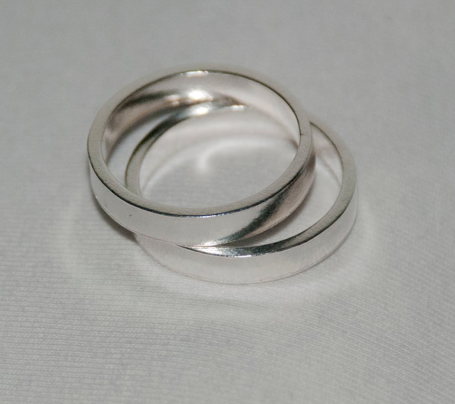 Handmade Eco silver Sleek Band ring