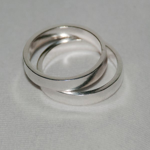 Handmade Eco silver Sleek Band ring