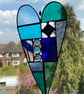 Blue Stained Glass Patchwork Heart - Image 5
