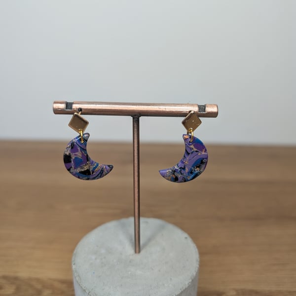 Yzma inspired mini moon earrings gold