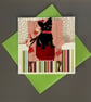 Greetings Card - Black Dog on Armchair - Image 3