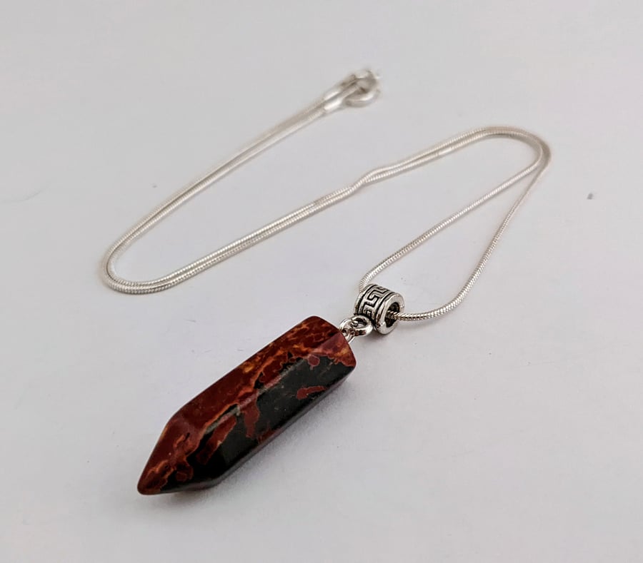 Picasso jasper torpedo pendant necklace