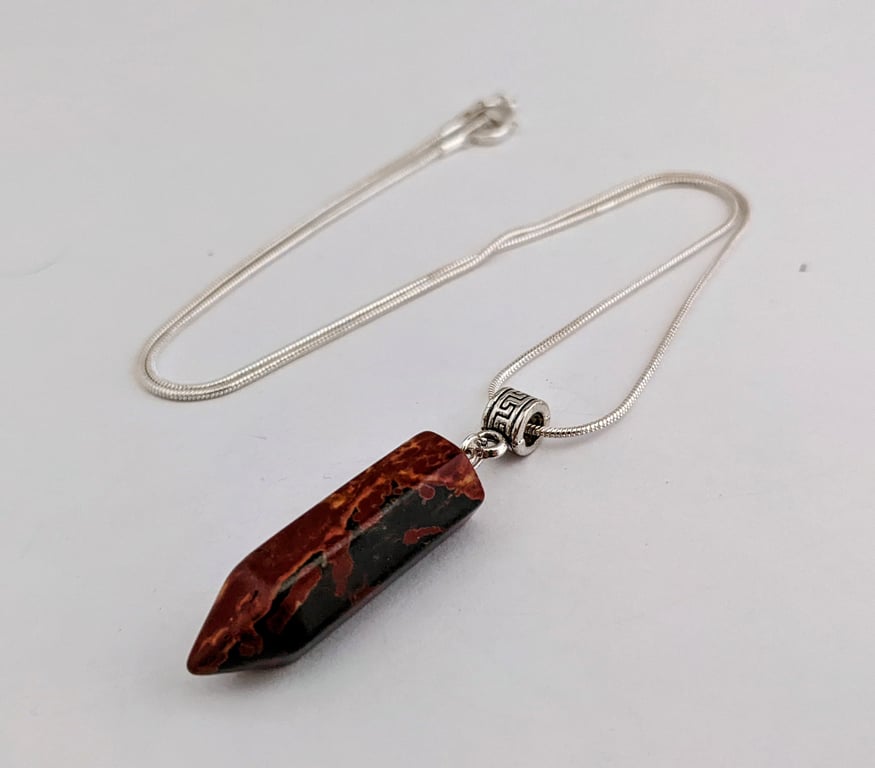 Picasso jasper torpedo pendant necklace