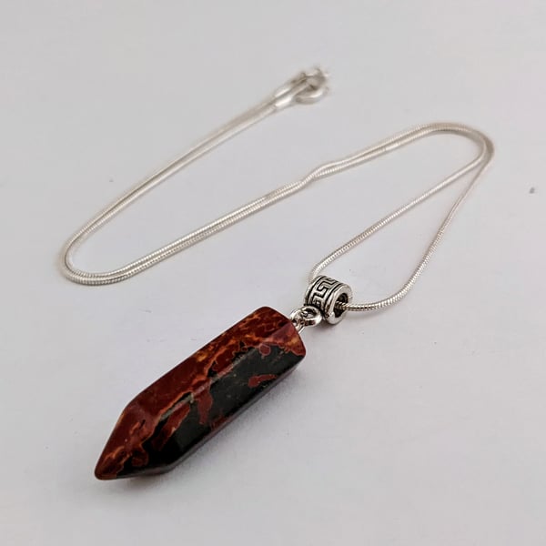 Picasso jasper torpedo pendant necklace