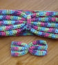 Set Of Cross Over Scarf And Turban Headband In Multi Colour Aran Yarn (R867) - Image 4