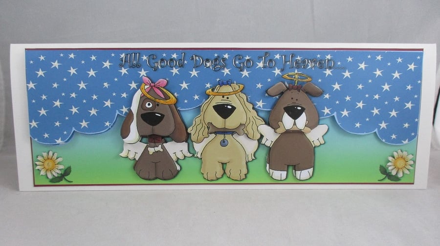 Sympathy Greeting Card for Pet, Dog, Decoupage,3D