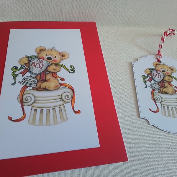 Card and gift tag set. Fathers day. Birthday. Ref 455