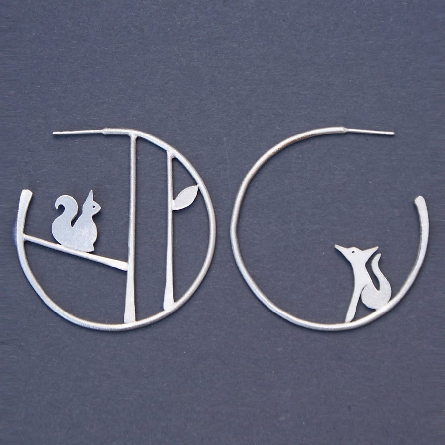 Edge of the woods statement earrings - squirrel