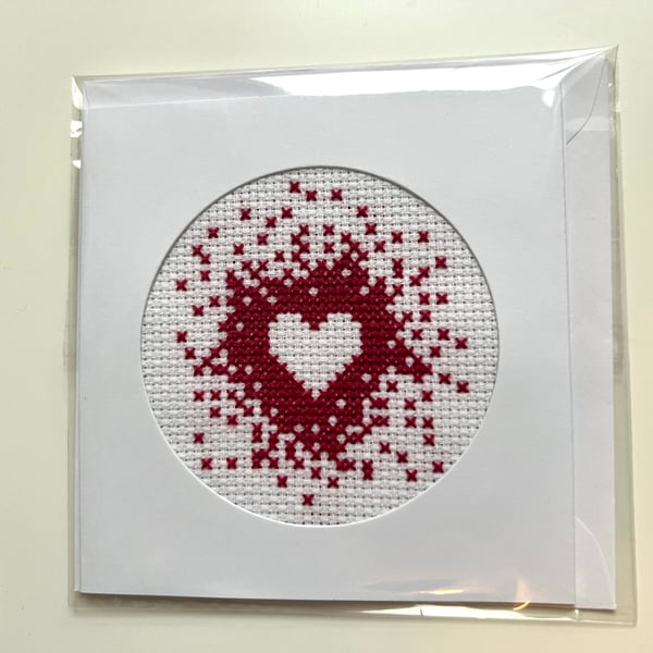 Burgundy heart card