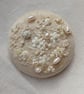 The cream brooch with lace, beads and sequins and lots of french knots - Image 1