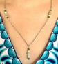 Green Agate and Amazonite necklace using stainless steel chain and lobster clasp