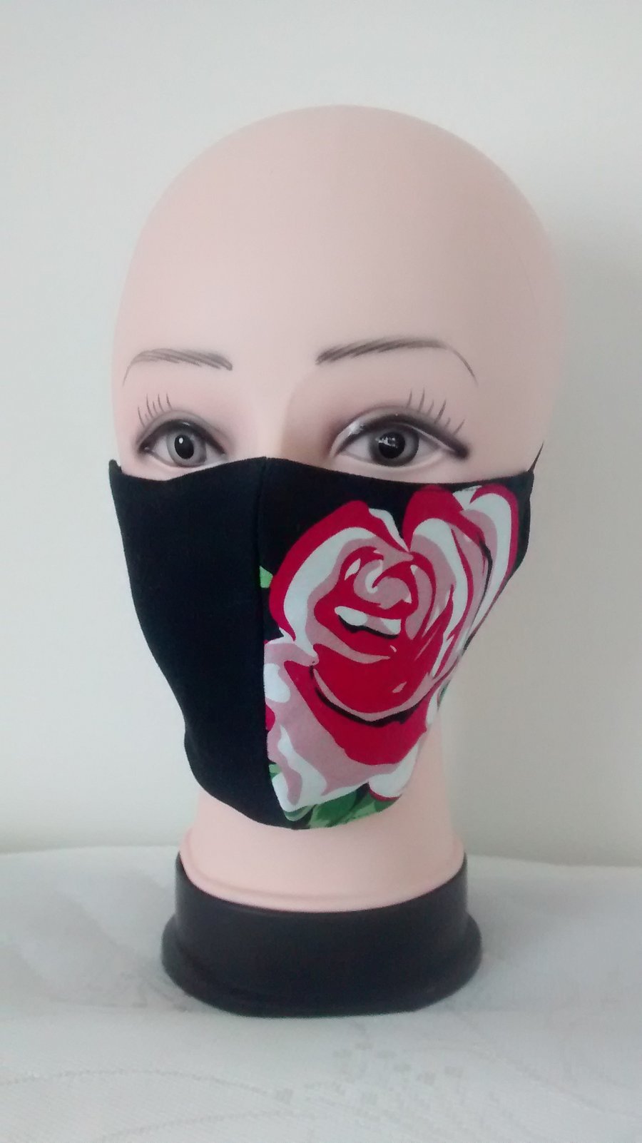 Handmade 3 layers big rose reusable adult face mask.
