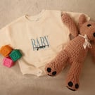 Handmade Embroidered Name Jumper - Baby Name Reveal
