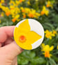 Handmade Ceramic Daffodil brooch, Hand Made Pottery Badge - Image 2