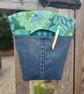 Reclaimed retro cotton and Denim Peg Bag