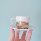 Hand-painted marbled espresso cup - pretty personalised cup - alcohol ink art mu
