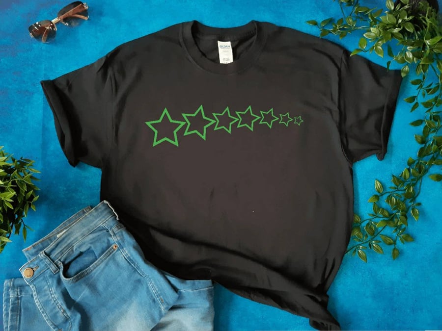 Shooting Stars T-shirt, unisex black t-shirt, for men, for women, best sellers 