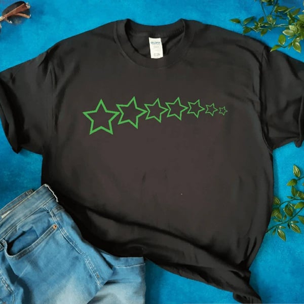 Shooting Stars T-shirt, unisex black t-shirt, for men, for women, best sellers 