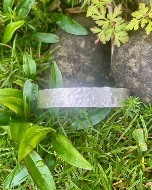 Handmade Recycled Solid Sterling Silver 925  Hammered Cuff Bracelet