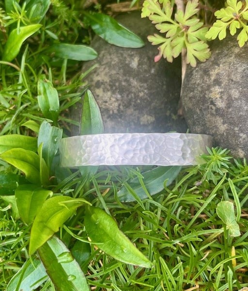 Handmade Recycled Solid Sterling Silver 925  Hammered Cuff Bracelet