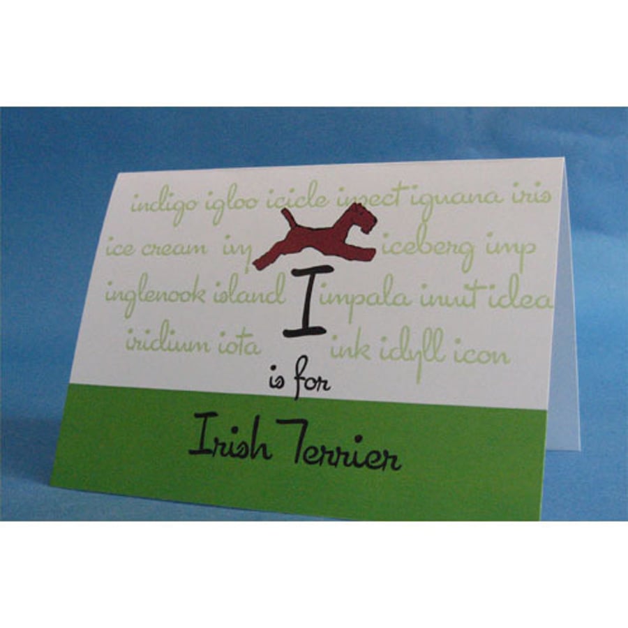 I is for Irish Terrier Greeting Card