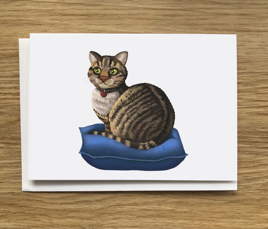Tabby Cat Blank Greeting Card