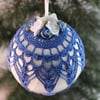 Christmas bauble blue and white vintage style, V4