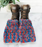 Rainbow Brights Crochet Boot Cuffs, Vibrant Multicoloured Ankle Warmers - Image 5