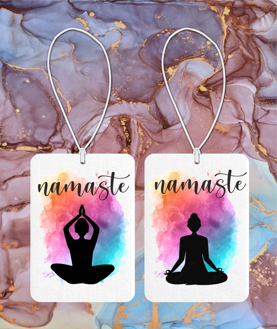 Namaste Air Freshener, yoga gift, just breathe, stocking filler secret santa