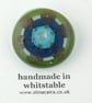 Fused Glass Palladium Foil Flower Brooch - Image 2