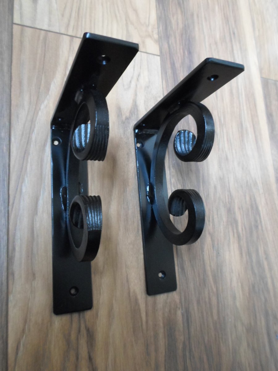Heavy Duty Shelf Brackets....................Wrought Iron (Forged Steel) UK Made