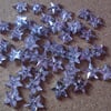 30 x 2-Hole Acrylic Buttons - 13mm - Star - Clear 