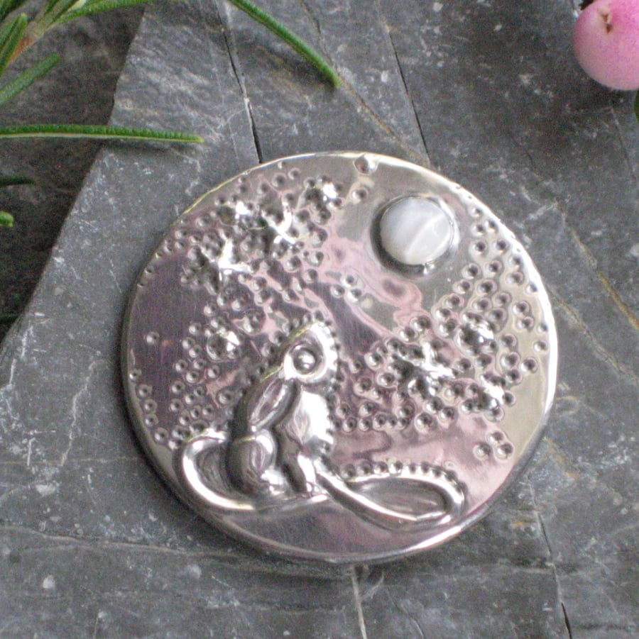 Hare Brooch with Mother of Pearl