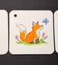 Hand watercoloured gift tags from Penny Black stamps - foxes - Image 1
