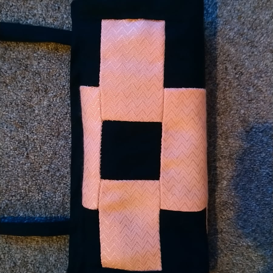 Jewellery roll for travelling or to store jewellery. Patchwork. Velvet interior