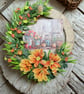 Handmade Summer Garden Wreath Front Door UK - Orange Dahlia Rope Wreath - Image 2