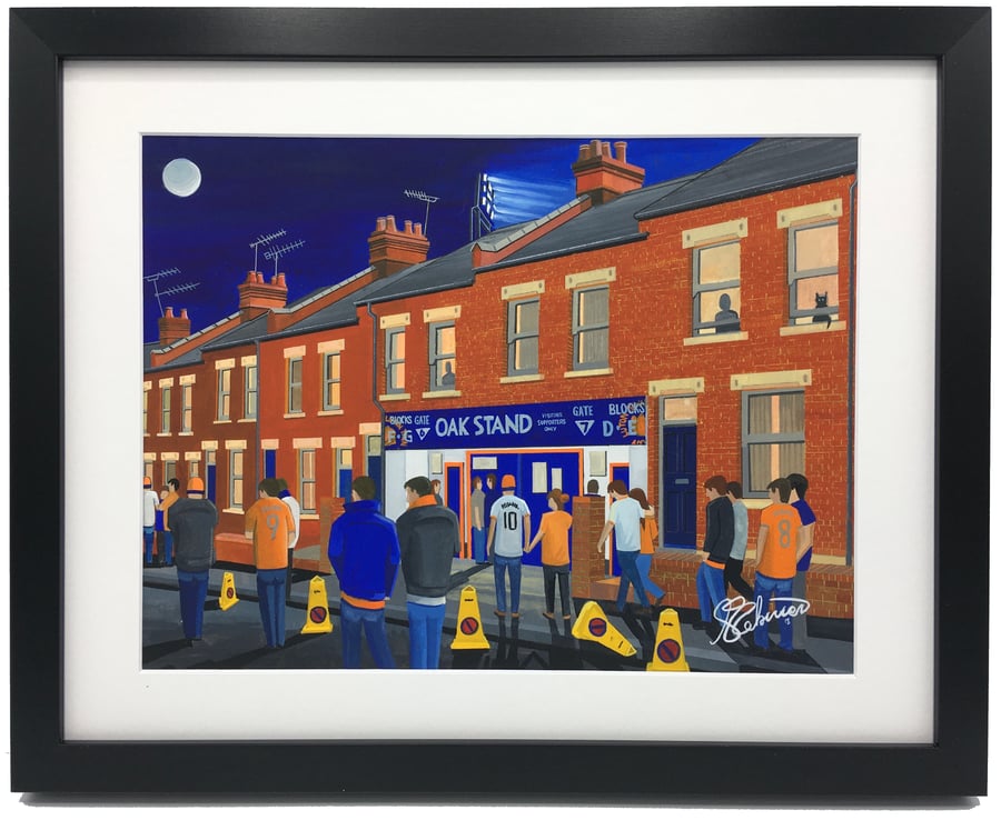 Luton Town F.C, Kenilworth Road Stadium, High Quality Framed Football Art Print.