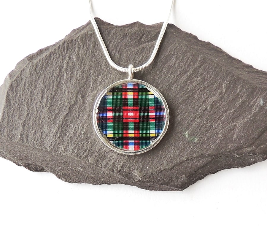 Tartan Necklace, 16" Chain  1006a