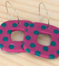 Hot pink dotty reversible earrings  - Image 2