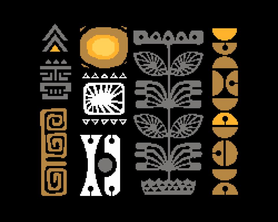 260 - Aztec Tribal Cross Stitch Pattern: Scandinavian 60s Style (PDF Chart)