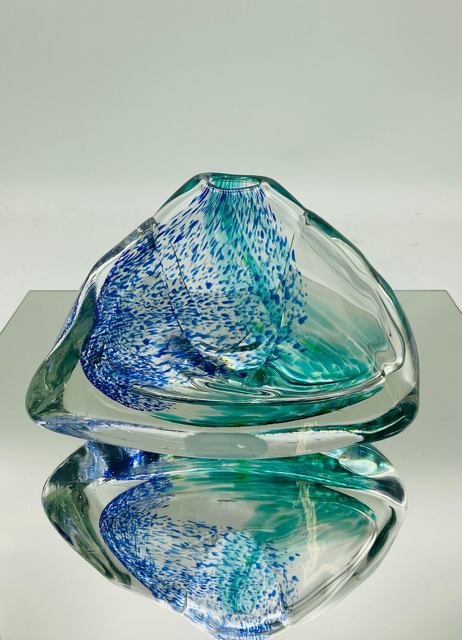Blue Green Volcano Vase